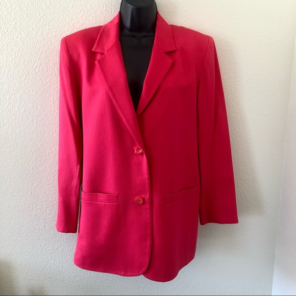 Blue Ice and Co. Jackets & Blazers - VTG Blue Ice and Co. Silk/Wool Blend Blazer Hot Pink Size 8